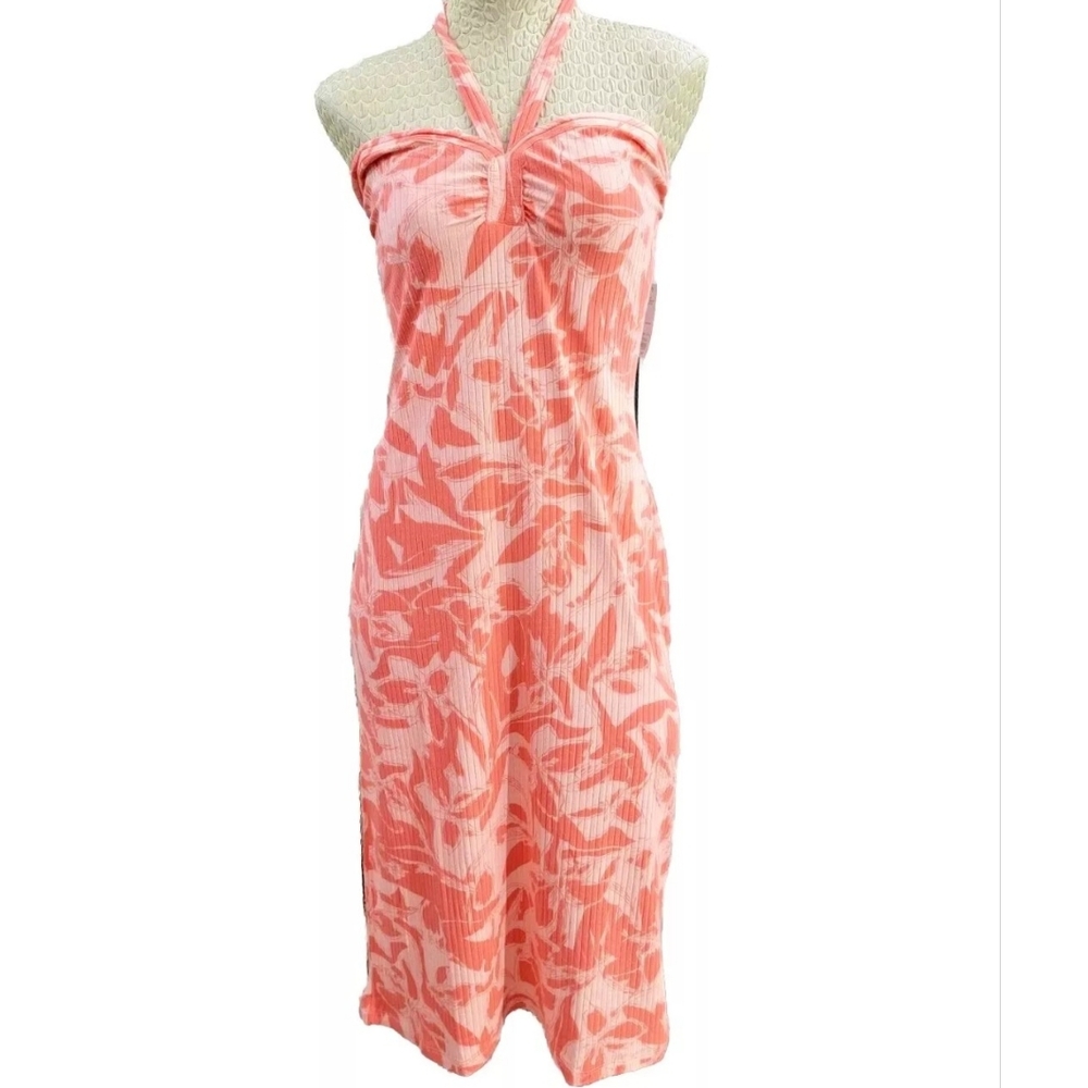 Nine West Women's XXL Pink Floral Halter Maxi Dress Beach Summer Mexico Vacation